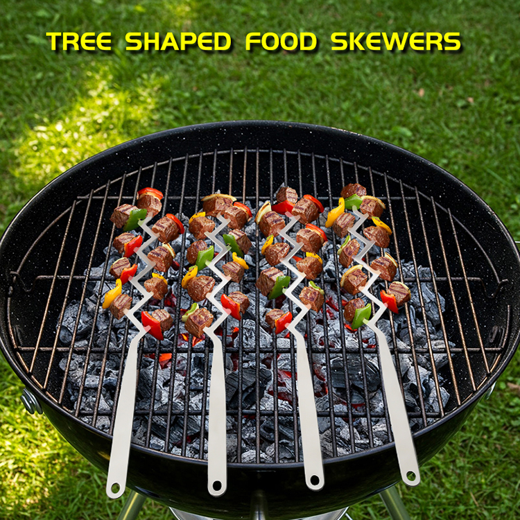 Twig-Shaped BBQ Skewers for Grilling