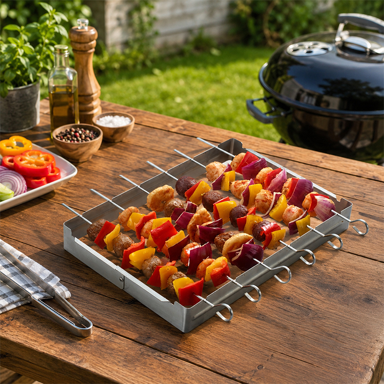 Foldable Grill Rack with Skewers