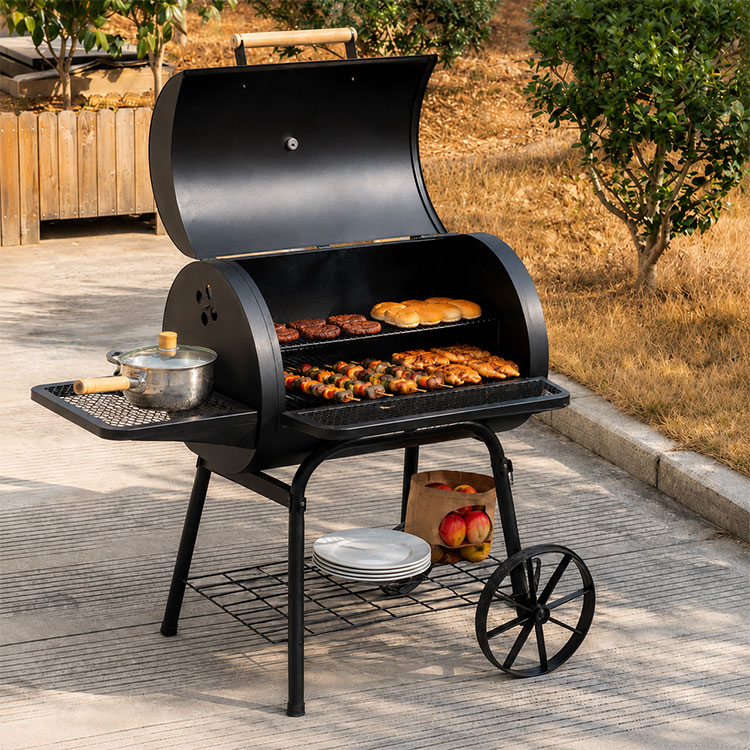 Wheeled Barrel Charcoal Grill