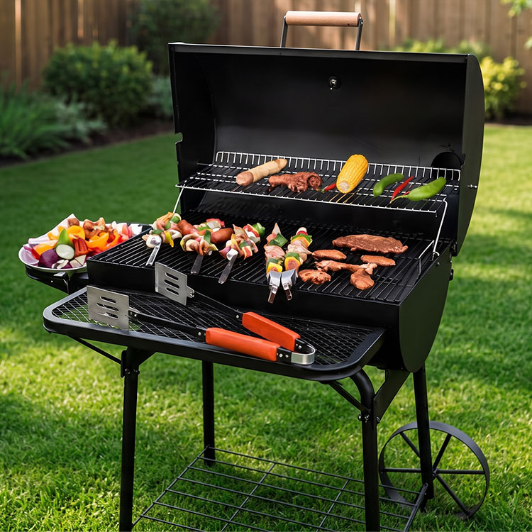 Barrel Charcoal Grill with Chimney