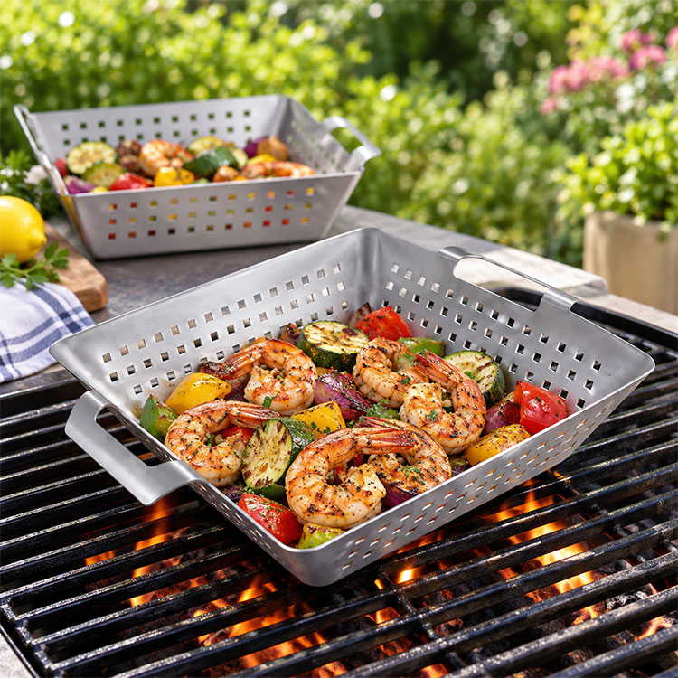 Deep Stainless Steel Grill Basket
