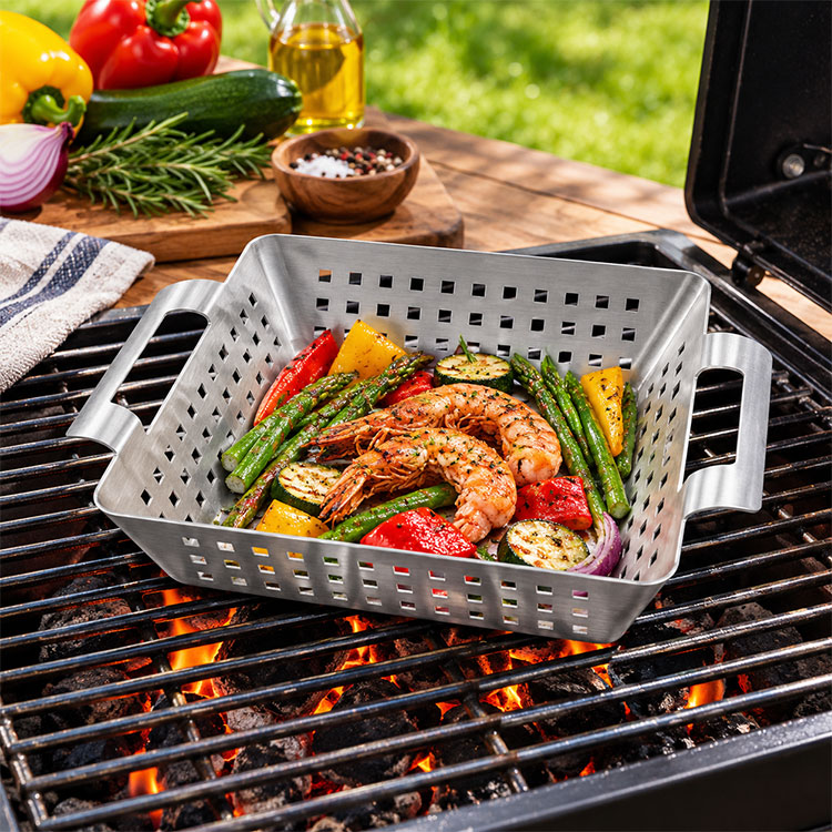 Square Stainless Steel Grill Basket