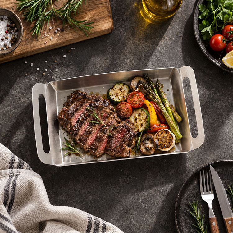 Stainless Steel Solid Grill Tray