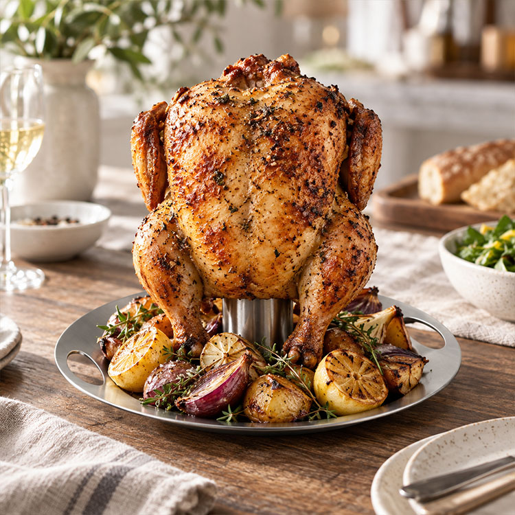 Beer Can Chicken Roaster Plate