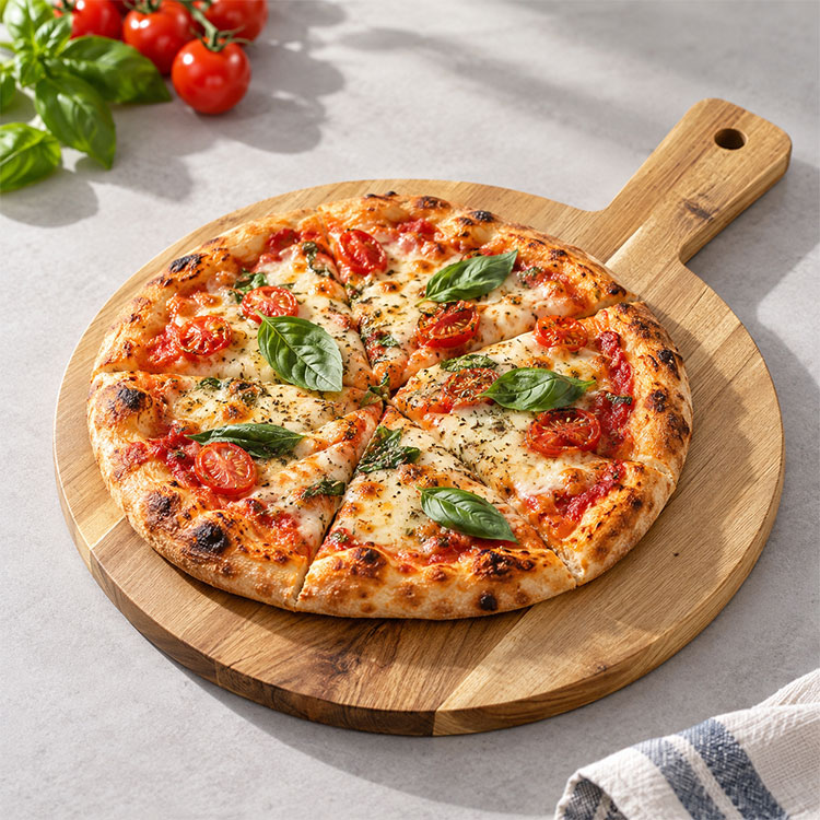 Round Wooden Pizza Serving Board